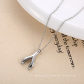 Personalized Lucky Choker Pendant Wishbone Necklace